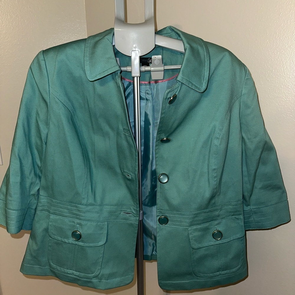 East 5th Petite Blazer – Teal Textured Jacket – PXL – New Without Tags